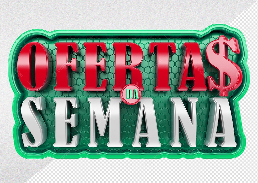 Selo 3D Para Composição Ofertas da Semana PSD