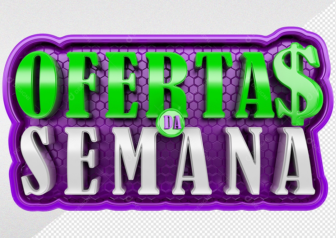 Selo 3D Para Composição Ofertas da Semana PSD