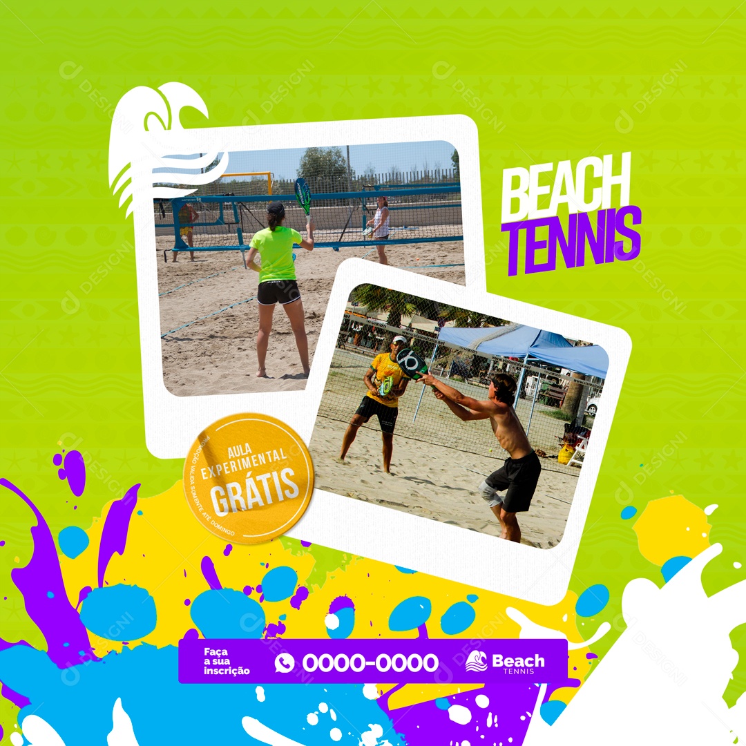 Faça a Sua Inscrição Beach Tennis Social Media PSD Editável