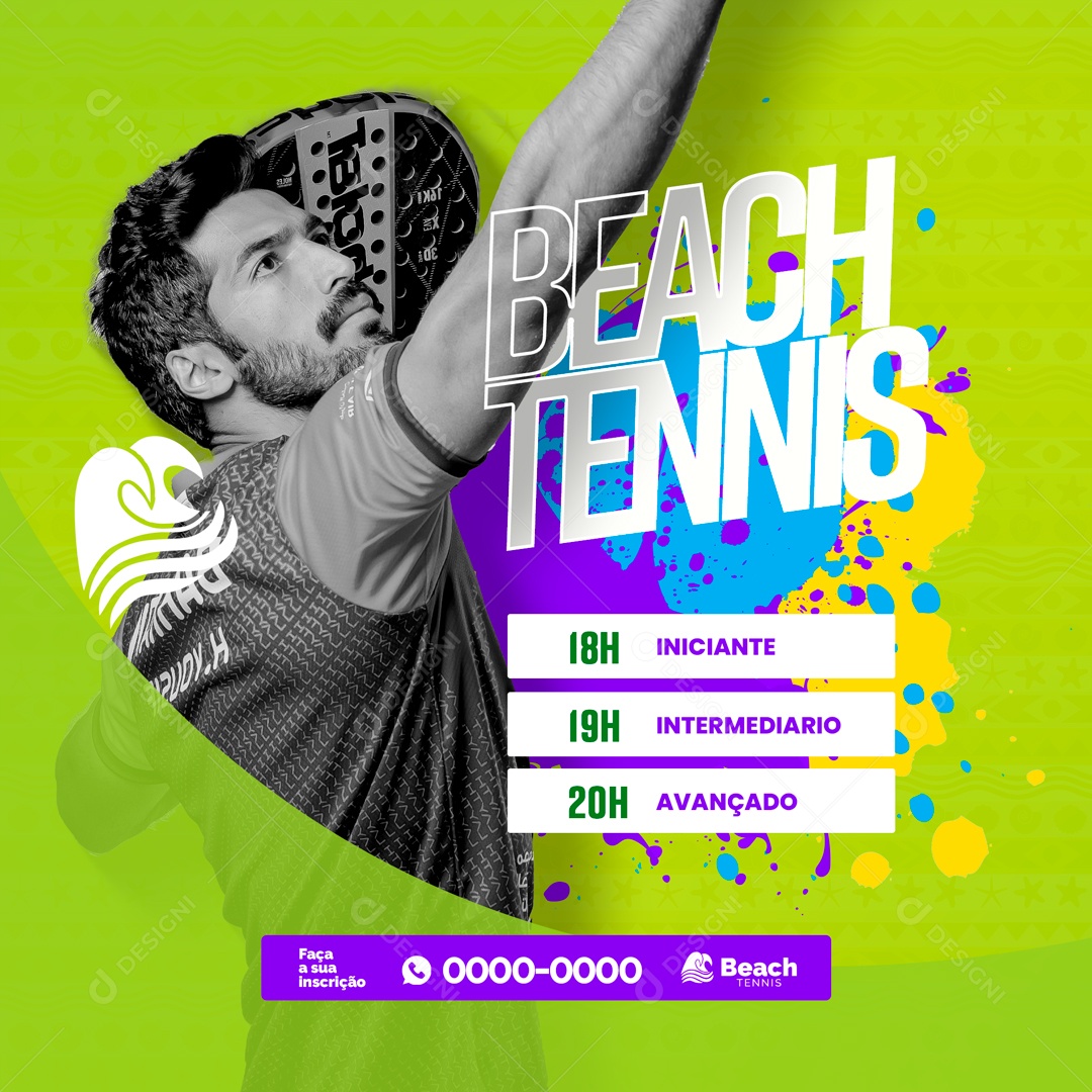 Faça a Sua Inscrição Beach Tennis Social Media PSD Editável