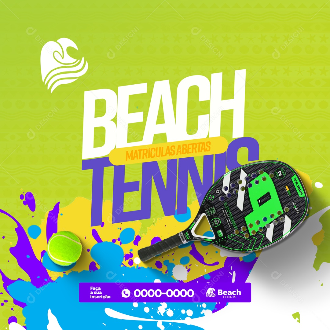 Matrículas Abertas Beach Tennis Social Media PSD Editável