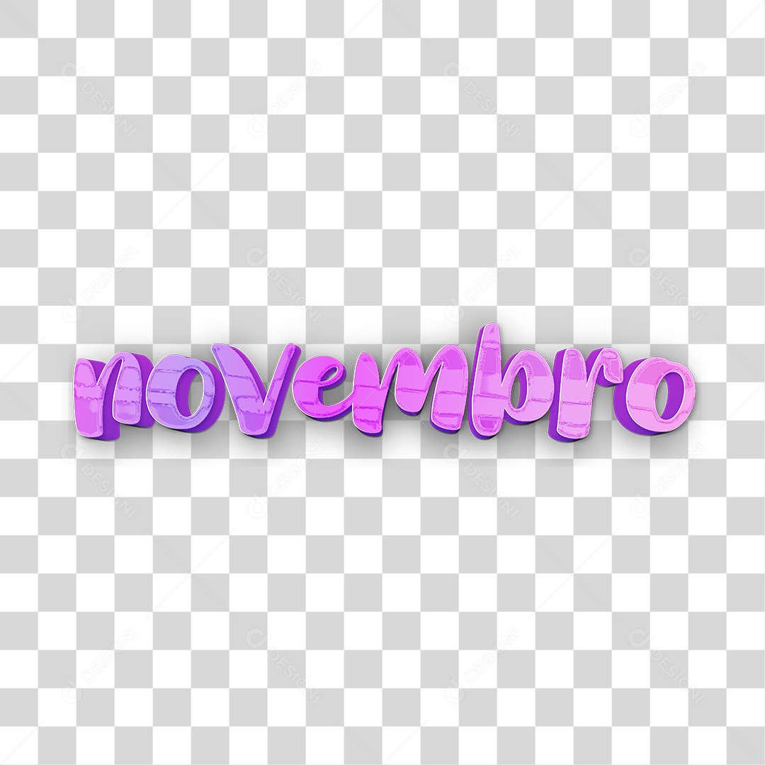 Texto 3D Para Composição Novembro PNG Transparente