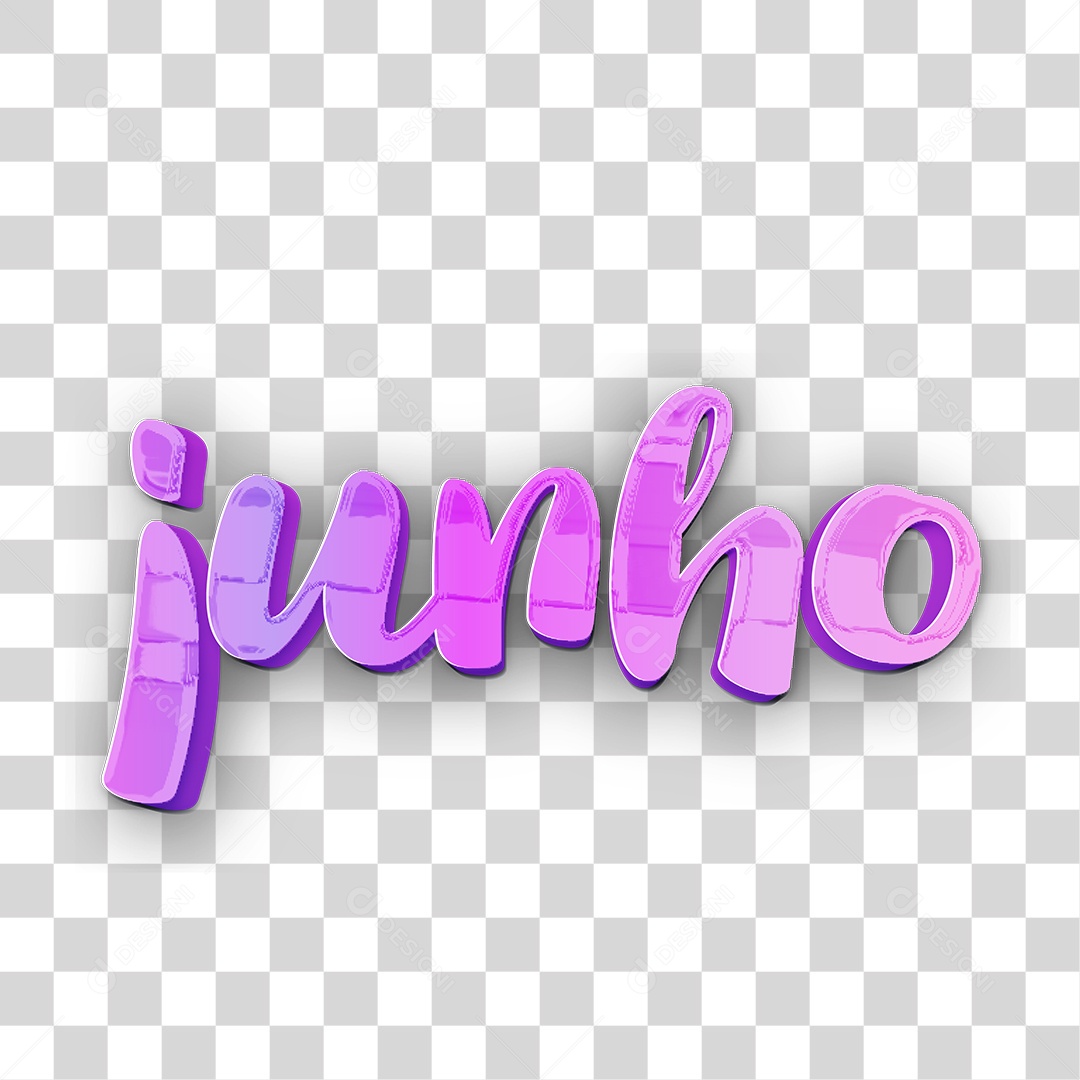 Texto 3D Para Composição Junho PNG Transparente