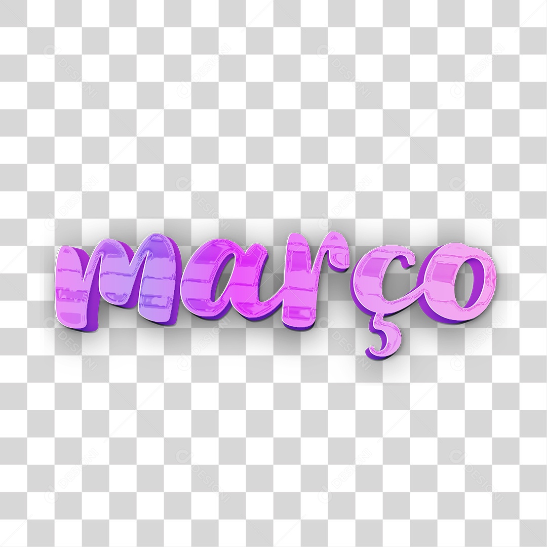 Texto 3D Para Composição Março PNG Transparente