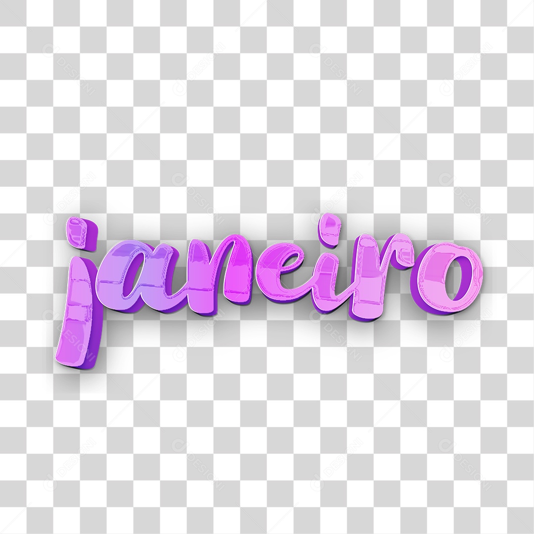 Texto 3D Para Composição Janeiro PNG Transparente