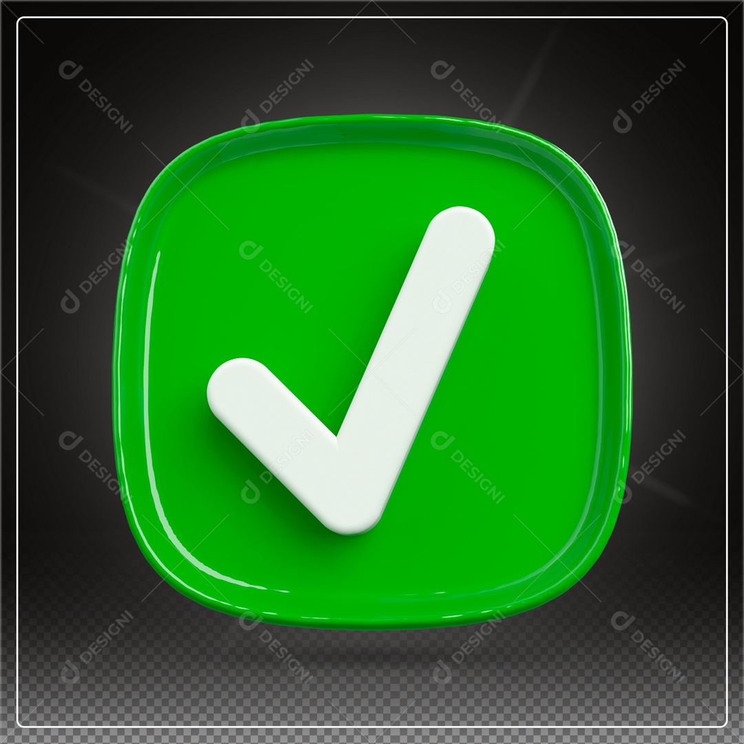 Elemento 3D de Aprovação  PSD Para Composição