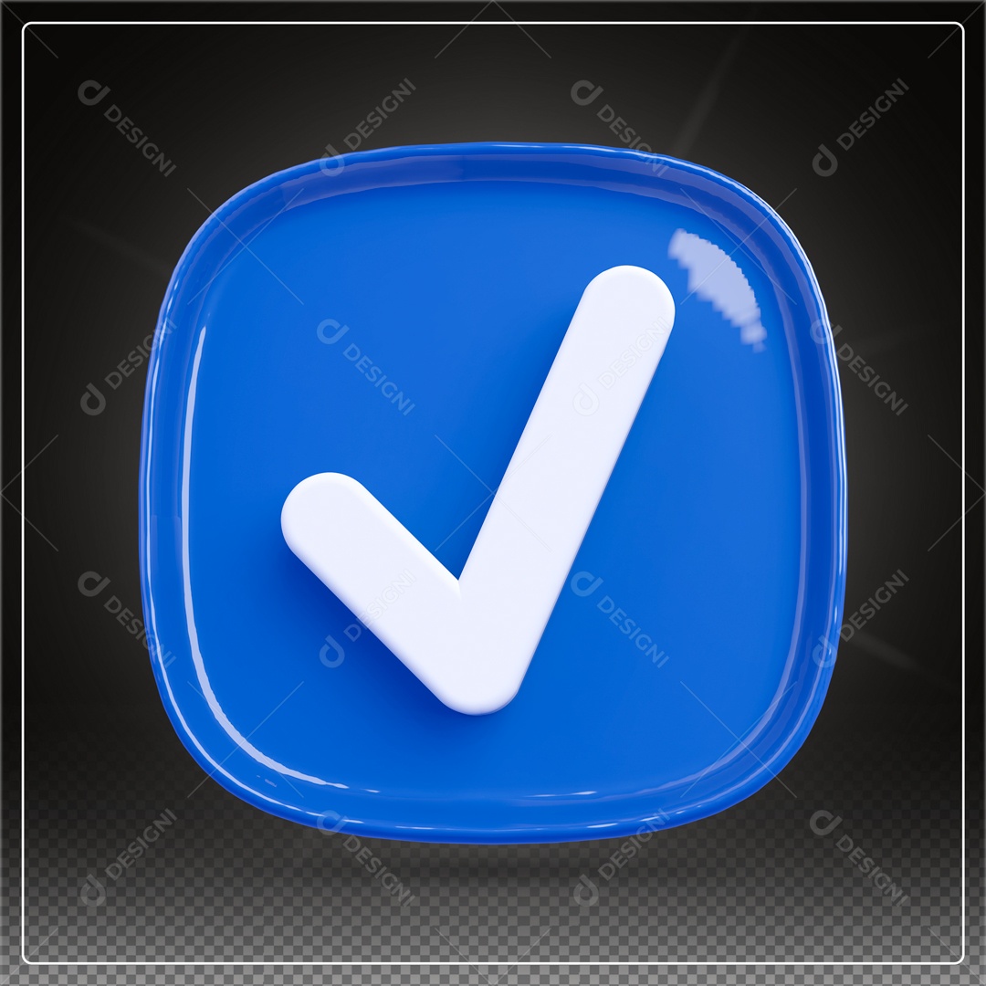 Elemento 3D de Aprovação PSD Para Composição