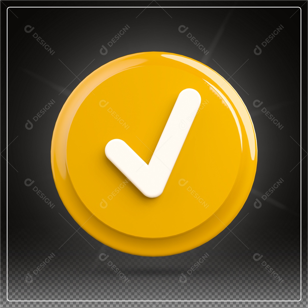 Elemento 3D de Aprovação PSD Para Composição