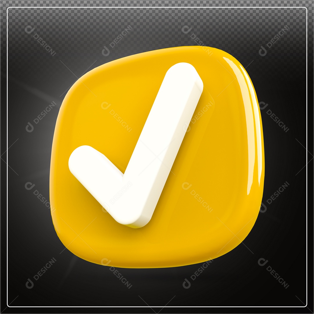 Elemento 3D de Aprovação PSD Para Composição