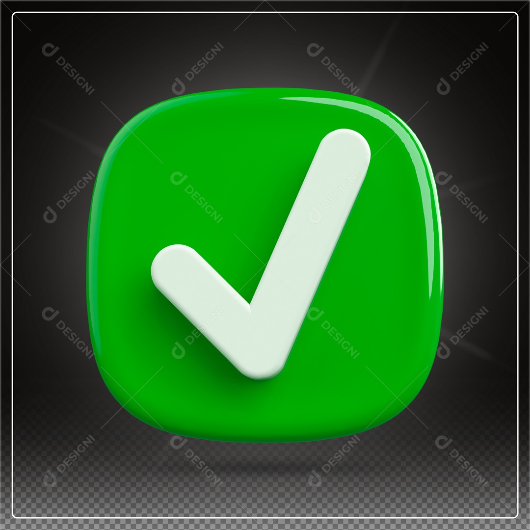 Elemento 3D de Aprovação PSD Para Composição