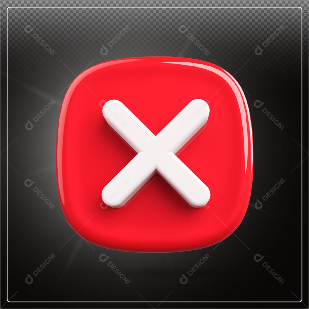 Elemento 3D de Reprovação PSD Para Composição