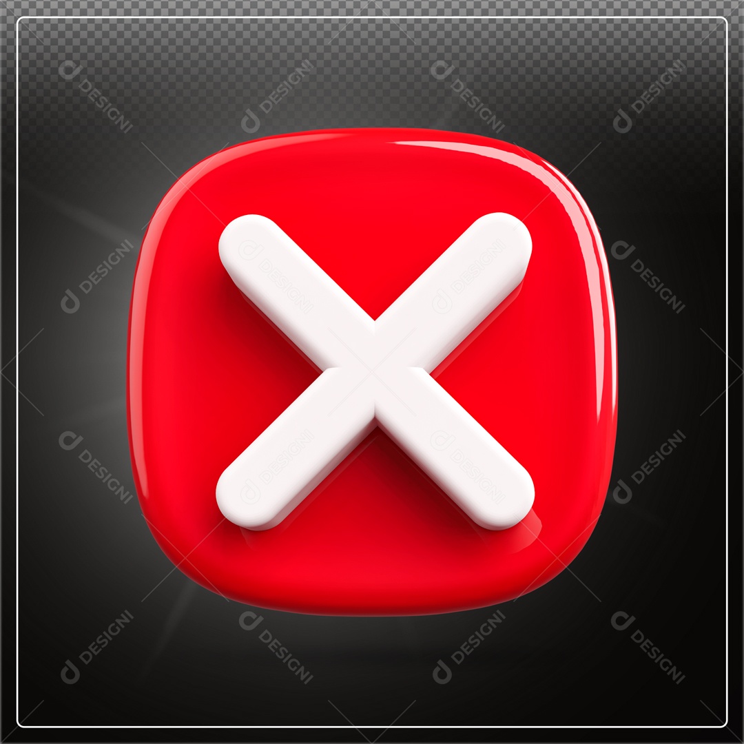 Elemento 3D de Reprovação PSD Para Composição