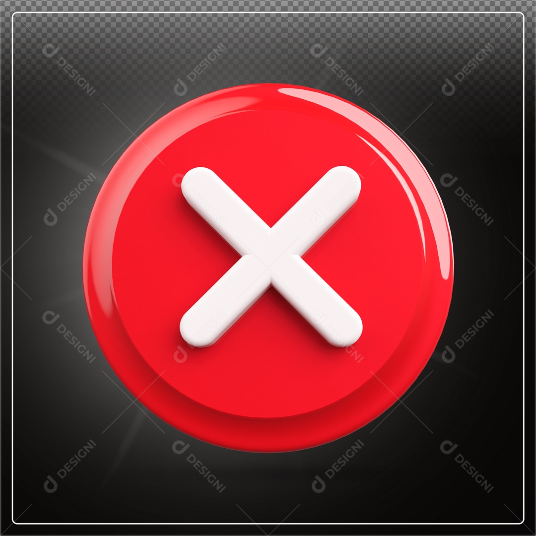 Elemento 3D de Reprovação PSD Para Composição