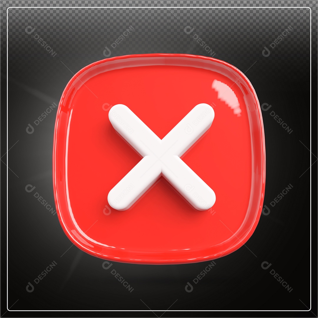 Elemento 3D de Reprovação PSD Para Composição