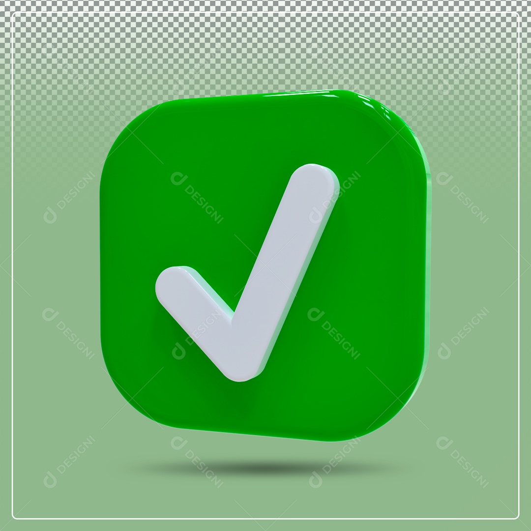 Elemento 3D de Aprovação PSD Para Composição