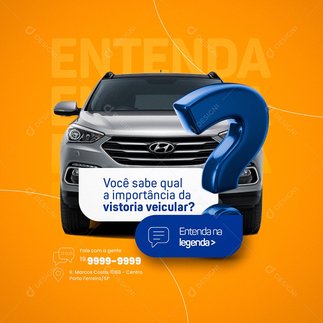 Você sabe Qual a Importância da Vistoria Veicular Social Media PSD Editável