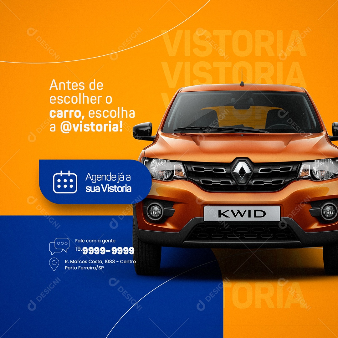 Antes de Escolher o Carro Vistoria Veicular Social Media PSD Editável