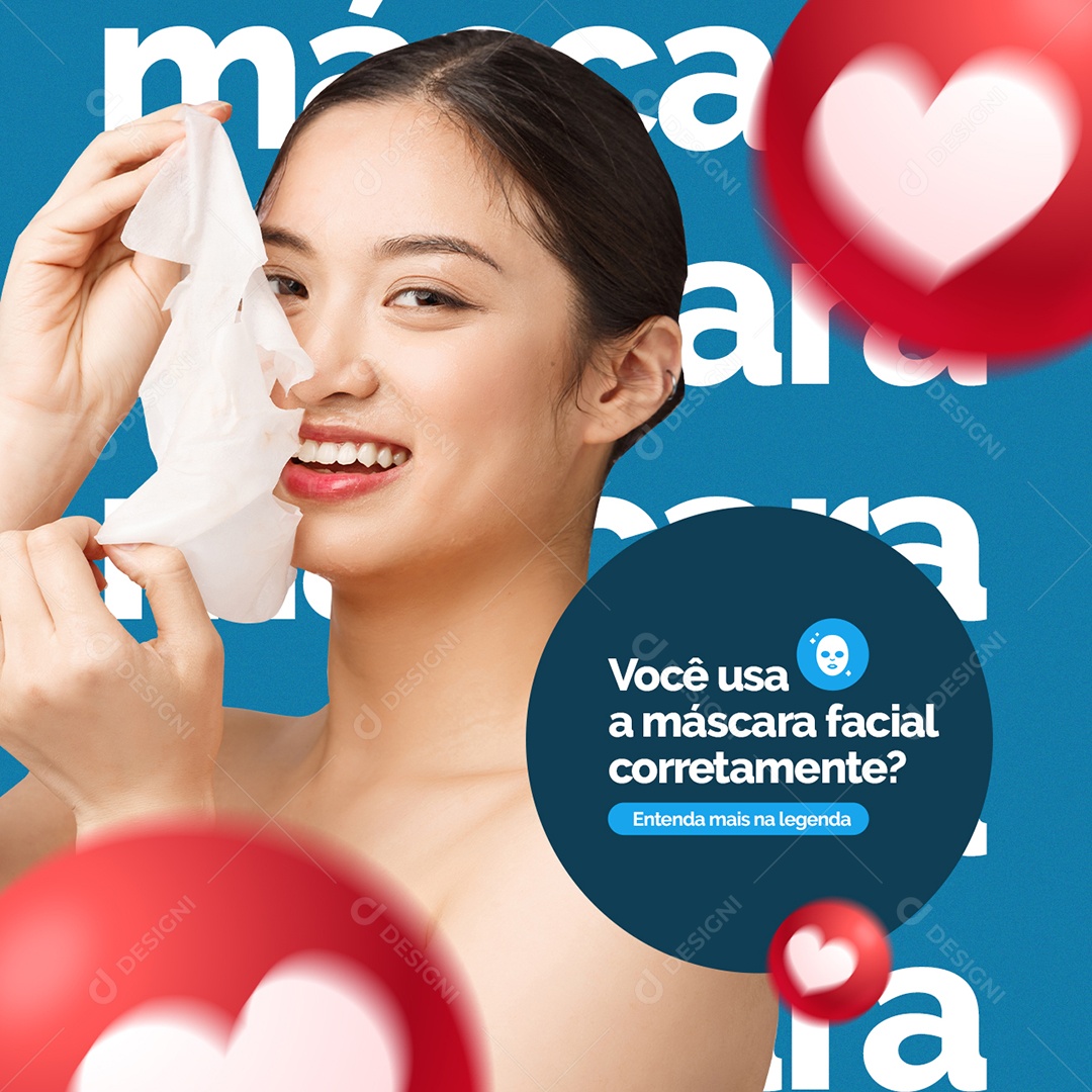 Você usa a Máscara Facial Clínica de Estética Social Media PSD Editável