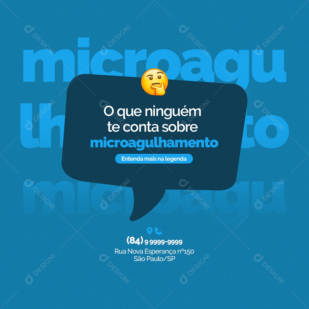 O Que Ninguém te Conta Sobre Microagulhamento Clínica de Estética Social Media PSD Editável