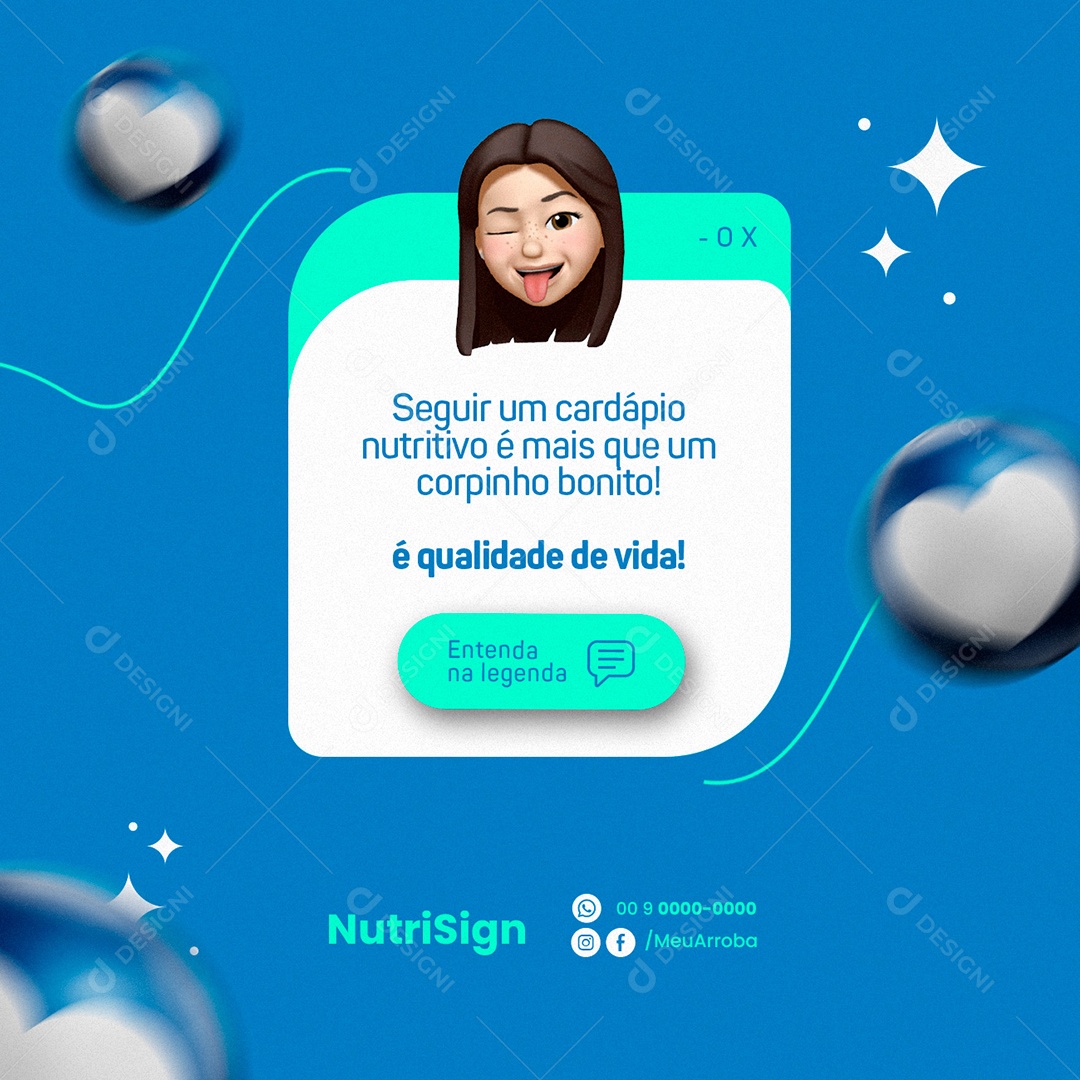 Seguir um Cardápio Nutritivo Nutricionista Social Media PSD Editável