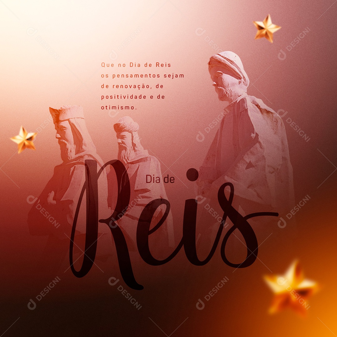 Os Pensamentos Sejam de Renovação Dia de Reis Social Media PSD Editável