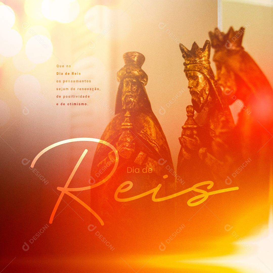Social Media Os Pensamentos Sejam de Renovação Dia de Reis PSD Editável