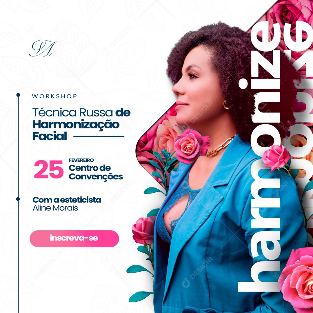 Workshop Harmonização Facial Inscreva - se Social Media PSD Editável