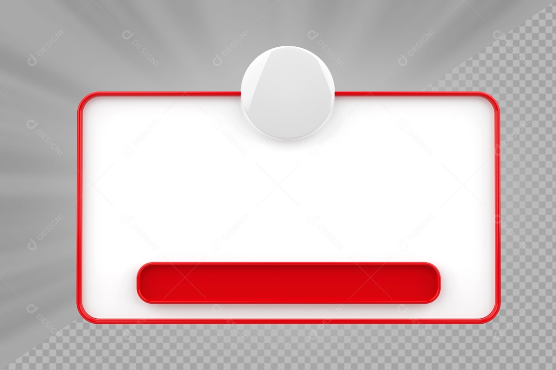 Caixa de Perguntas de Redes Sociais Branco e Vermelho Elemento 3D Para Composição PSD