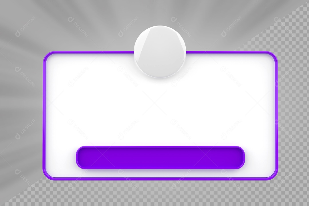 Caixa de Perguntas de Redes Sociais Branco e Roxo Elemento 3D Para Composição PSD