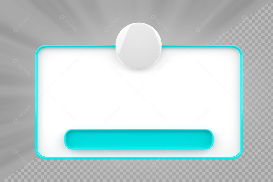 Caixa de Perguntas de Redes Sociais Branco e Azul Marinho Elemento 3D Para Composição PSD