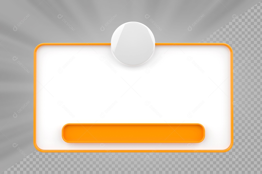 Caixa de Perguntas de Redes Sociais Branco e Laranjado Elemento 3D Para Composição PSD