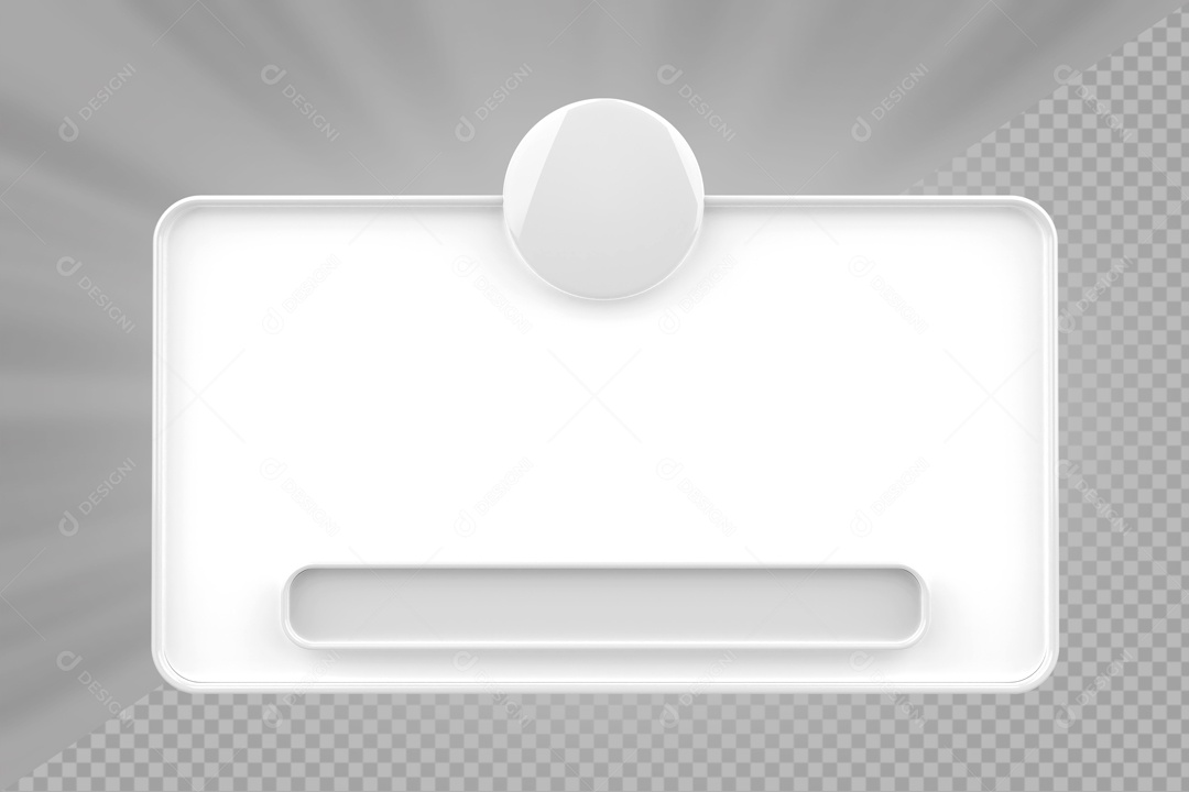 Caixa de Perguntas de Redes Sociais Branco Elemento 3D Para Composição PSD