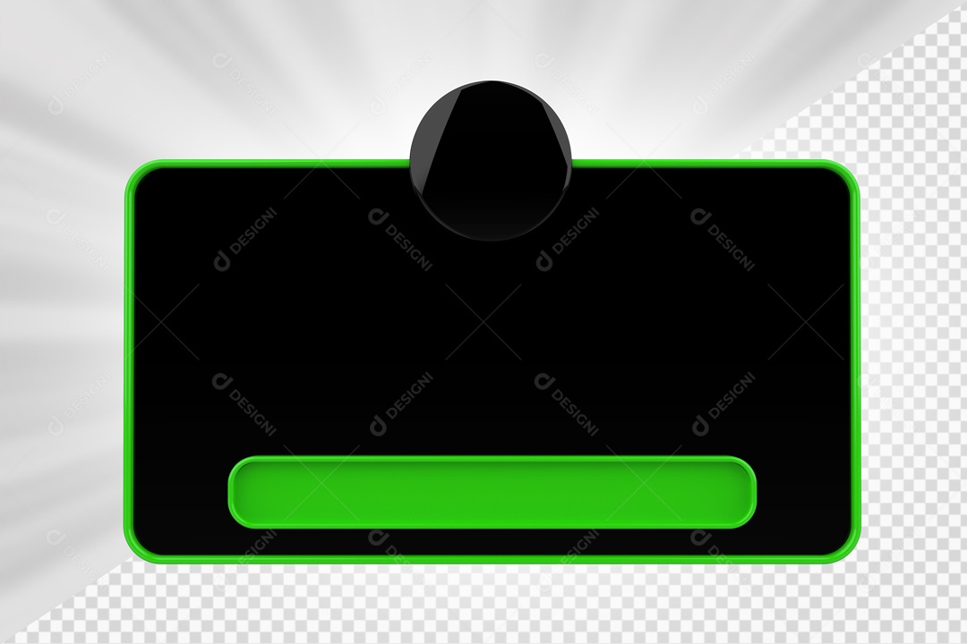 Caixa de Perguntas de Redes Sociais Preto e Verde Elemento 3D Para Composição PSD