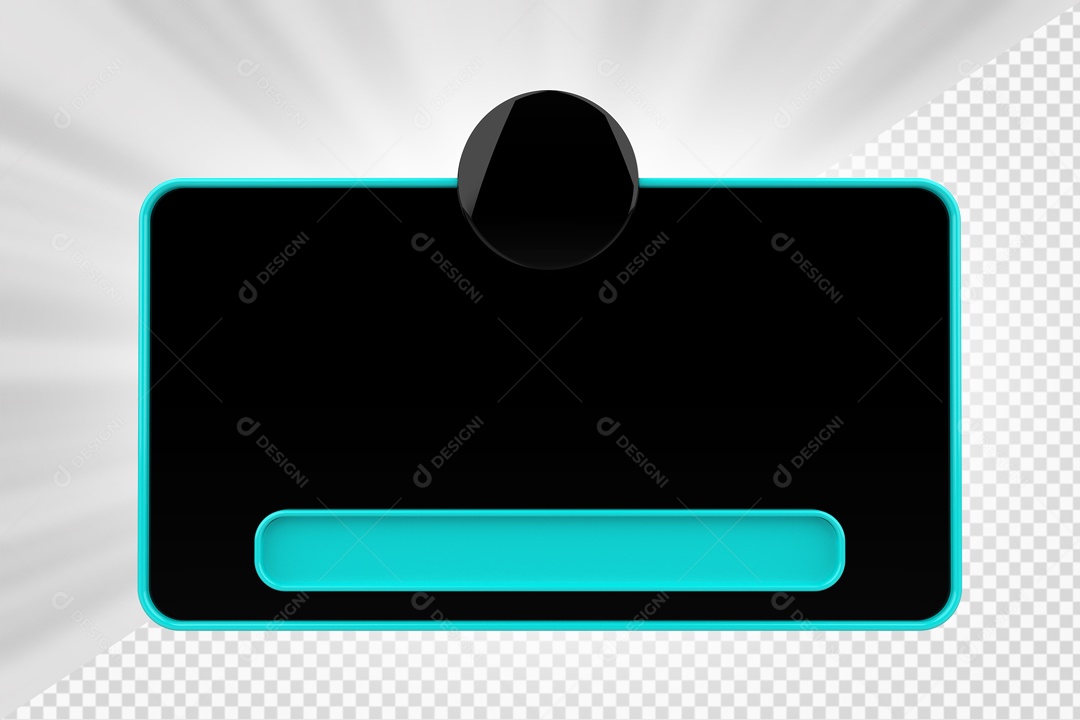 Caixa de Perguntas de Redes Sociais Preto e Azul Marinho Elemento 3D Para Composição PSD