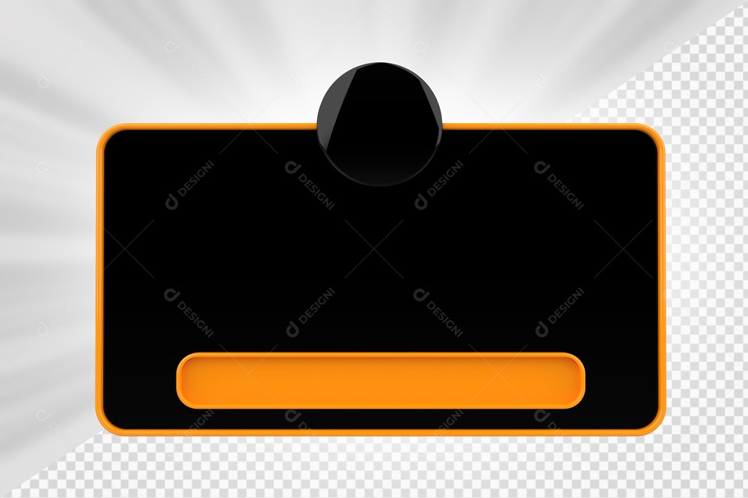 Caixa de Perguntas de Redes Sociais Preto e Laranjado Elemento 3D Para Composição PSD