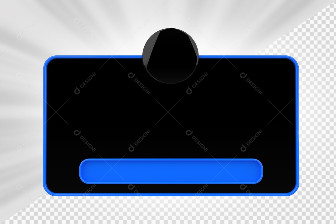 Caixa de Perguntas de Redes Sociais Preto e Azul Elemento 3D Para Composição PSD