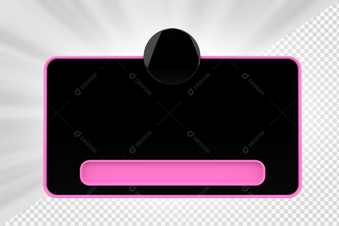 Caixa de Perguntas de Redes Sociais Preto e Rosa Elemento 3D Para Composição PSD
