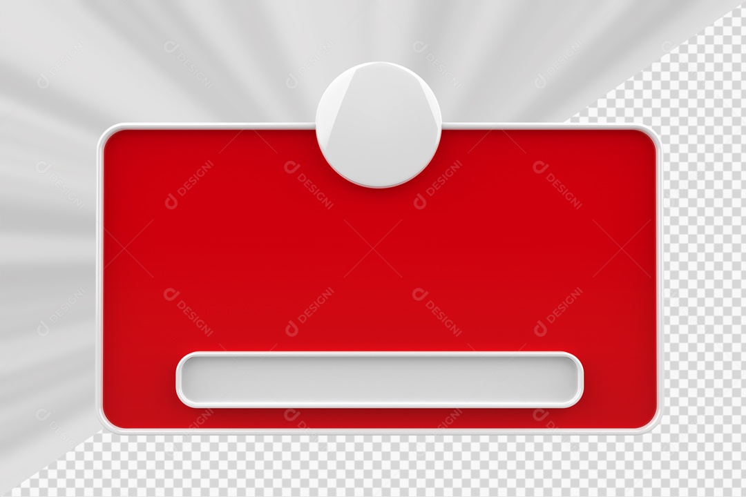 Caixa de Perguntas de Redes Sociais Vermelho Elemento 3D Para Composição PSD