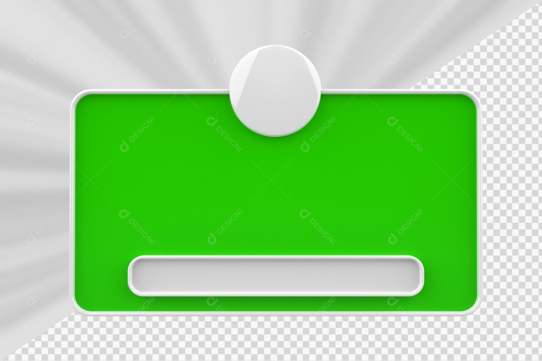 Caixa de Perguntas de Redes Sociais Verde Elemento 3D Para Composição PSD