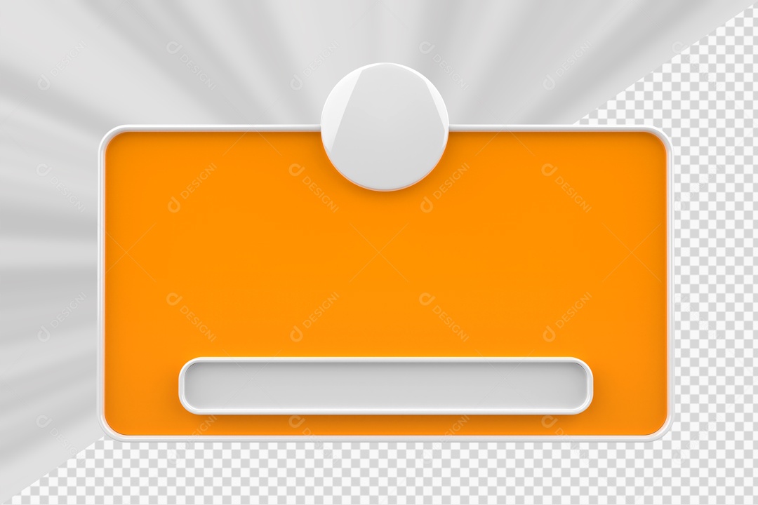 Caixa de Perguntas de Redes Sociais Laranjado Elemento 3D Para Composição PSD