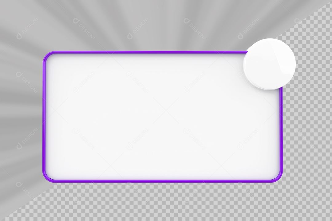 Caixa de Perguntas Branco e Roxo Elemento 3D Para Composição PSD