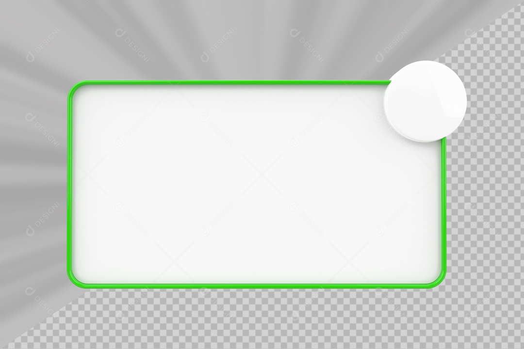 Caixa de Perguntas Branco e Verde Elemento 3D Para Composição PSD