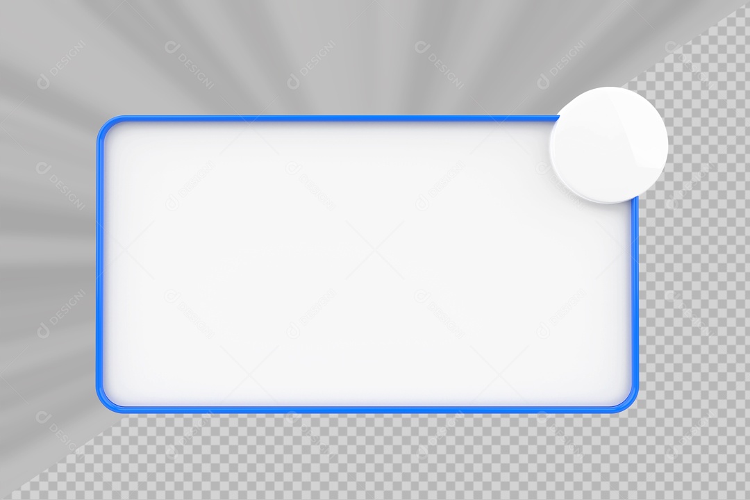 Caixa de Perguntas Branco e Azul Elemento 3D Para Composição PSD