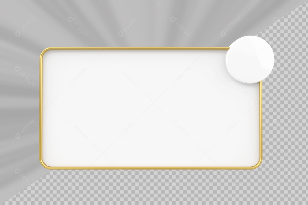 Caixa de Perguntas Branco e Dourado Elemento 3D Para Composição PSD
