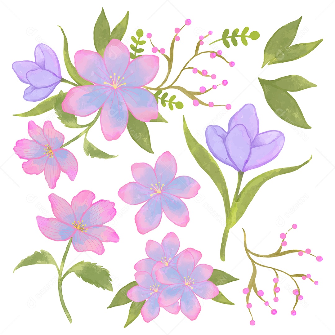 Lindo Buquê de Flores para Decoração Vetores EPS Editável