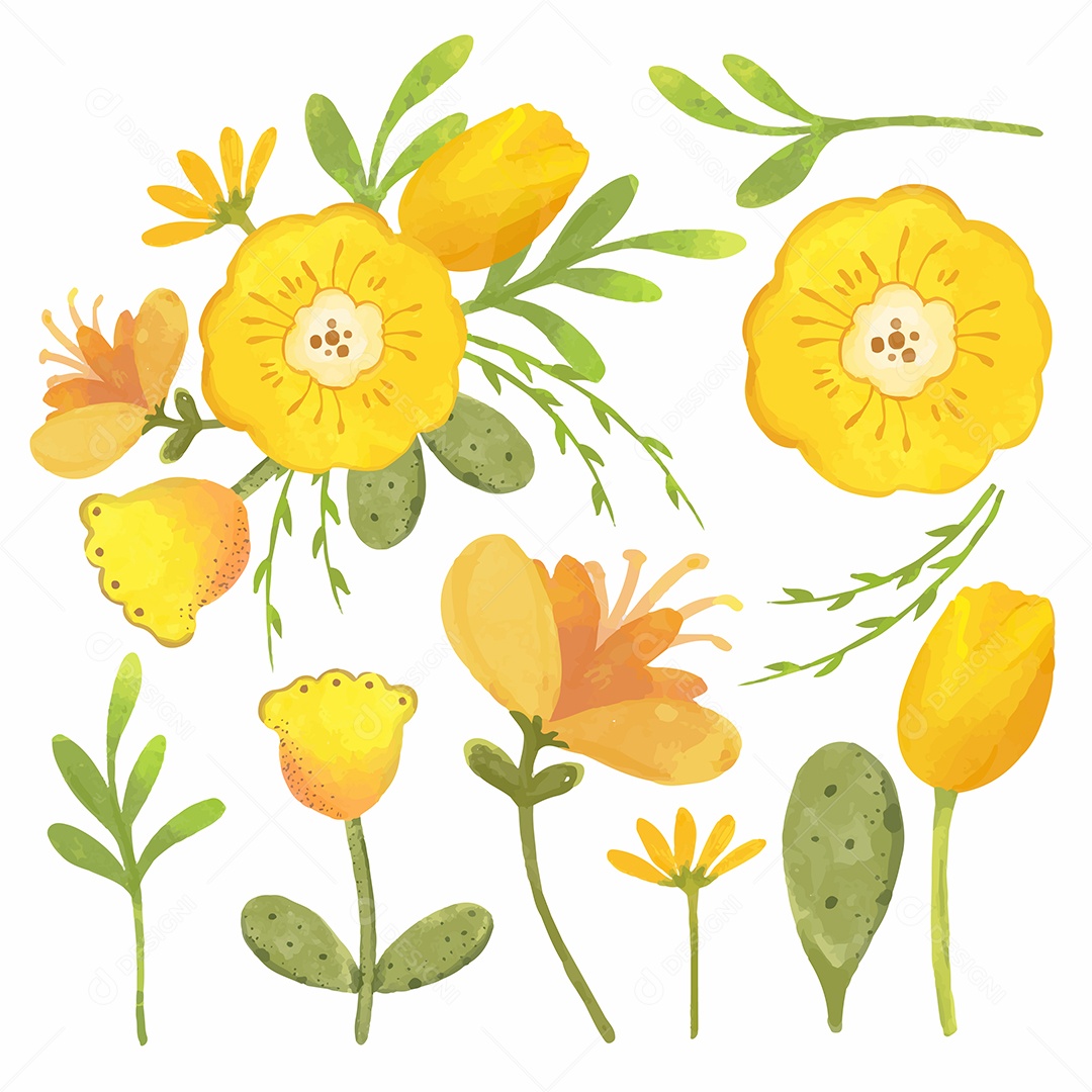 Lindo Buquê de Flores para Decoração Vetores EPS Editável