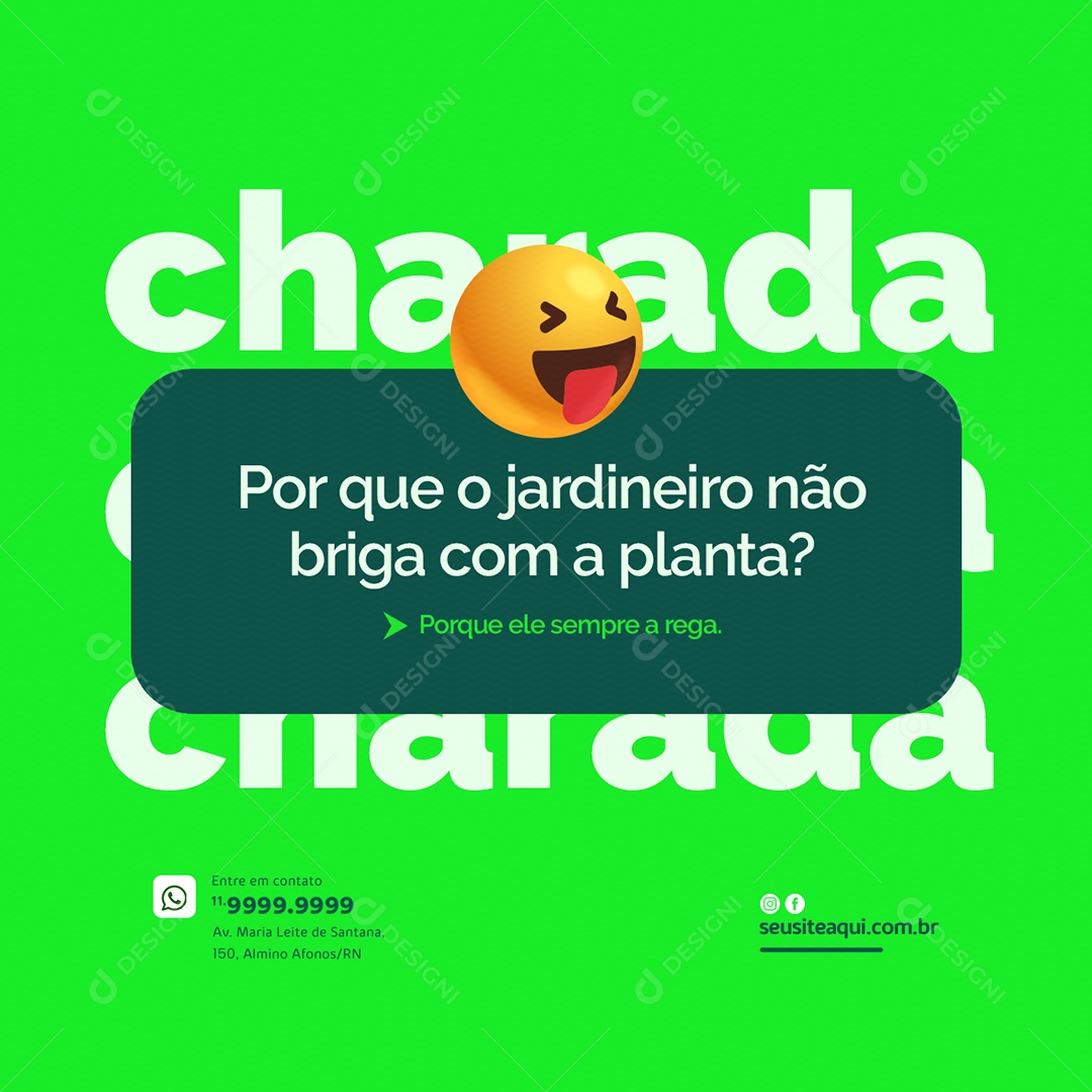 Chamada Por Que o Jardineiro não Briga com a Planta Social Media PSD Editável