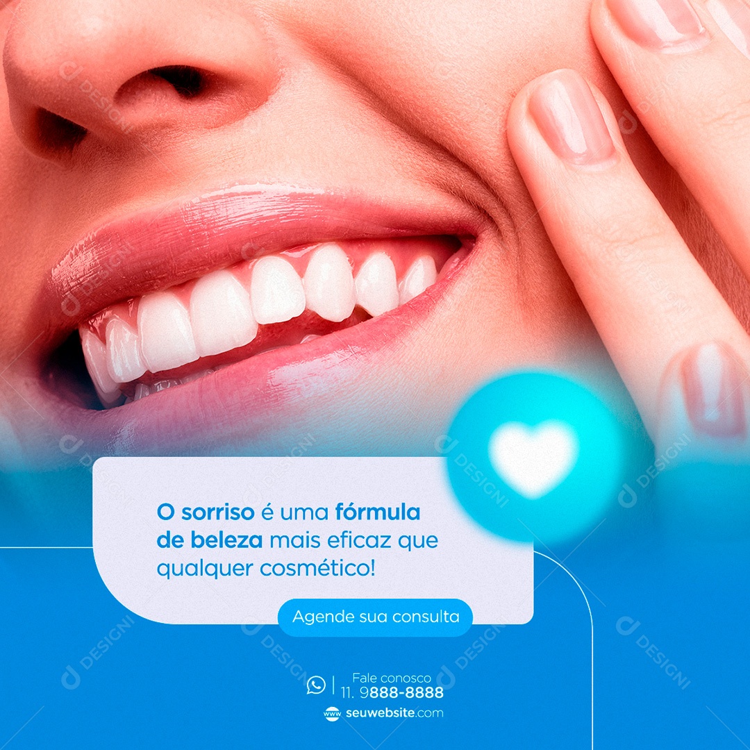 Post Odontologia O Sorriso Social Media PSD Editável