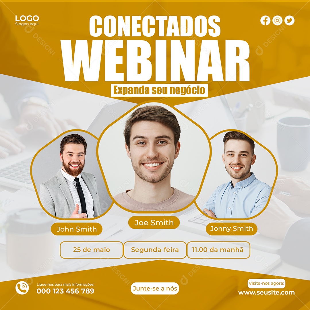 Conectados Webinar Expanda Seu Negócio Social Media PSD Editável