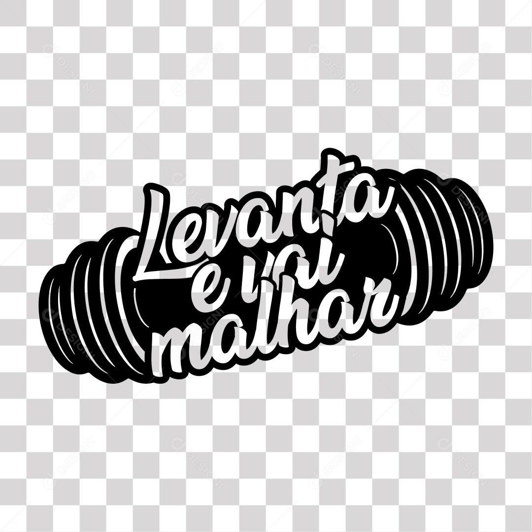 Lettering Academia Levanta e Vai Malhar EPS + PNG